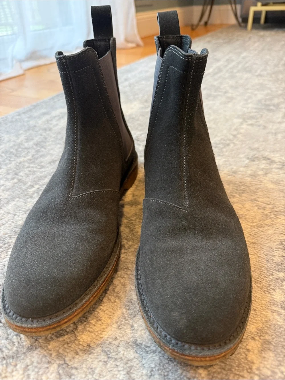 Bottega Veneta Men's blue Suede Chukka Boots